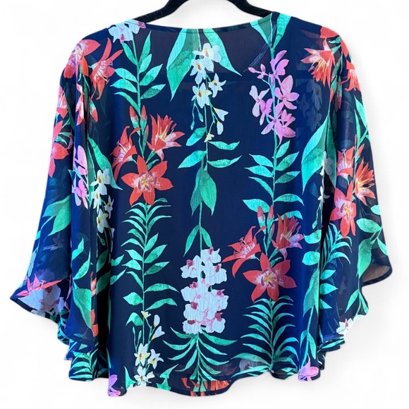 Ruby Rd. Petite Sheer Floral Blouse – Size PM - Picture 3 of 5